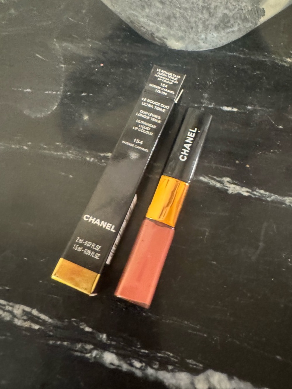CHANEL Mini Le Rouge Duo Liquid Lip - 154 Intense Caramel (Brown)